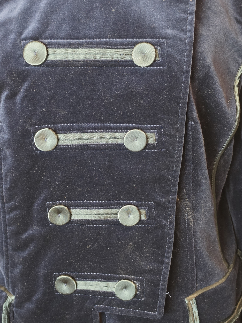 Vintage Y2K Bloomingdale's Military Jacket Size 12 Navy Velvet Hussar Napoleon - Picture 6 of 15